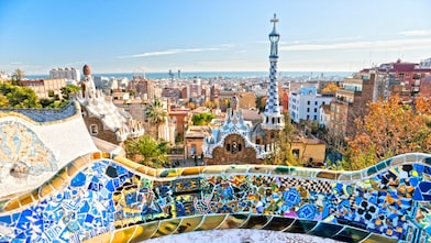 Parque Güell en Barcelona, España