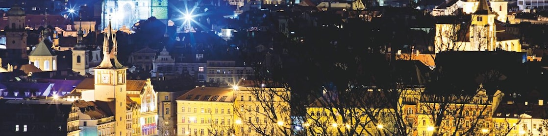Vista de la ciudad de Praga de noche