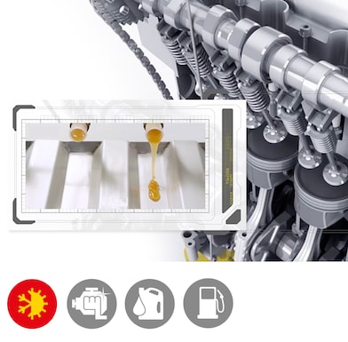 Ilustración de la mayor fluidez de Shell Helix Ultra en comparación con el aceite mineral 