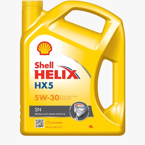 Foto del envase de Shell Helix HX5 SN 5W-30